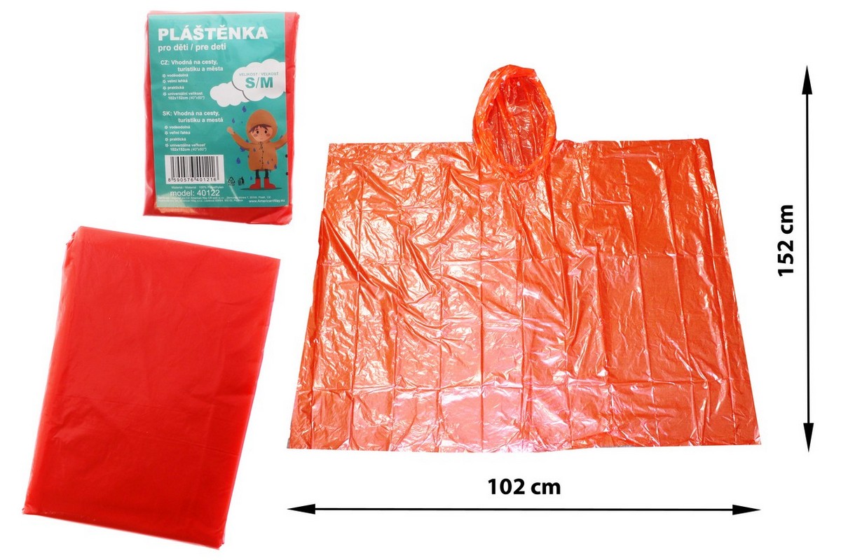 Pláštenka detská červená S/M 40122R